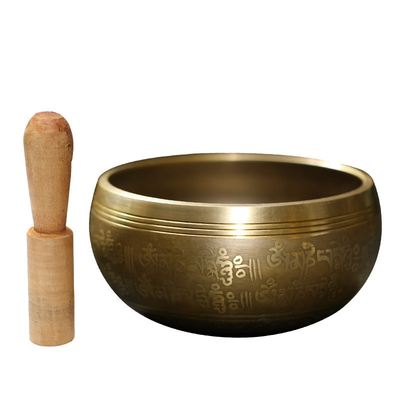 Tibetan Inscription Meditation Nepal Buddha Sound Copper Singing Bowls GEMROCKY-Psychic-