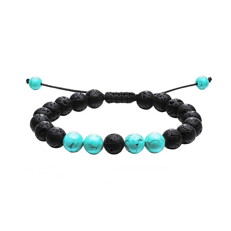 Tiger Eye Black Agate Turquoise 8mm Bead Bracelets GEMROCKY-Bracelets-Turquoise& Lava Stone-
