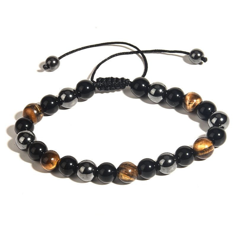 Tiger Eye Hematite Bead Bracelets with Braided Ropes 6/8/10mm GEMROCKY-Bracelets-