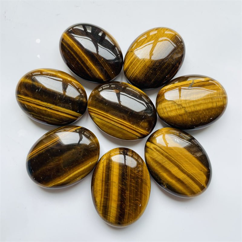 Tiger Eye Palm Stones GEMROCKY-Carvings-