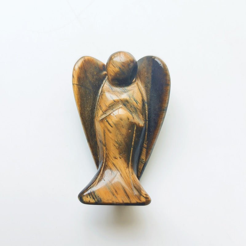 Tiger Eye Stone Angel 2 Inch GEMROCKY-Carvings-