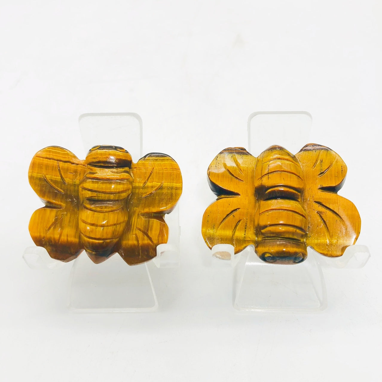 Tiger Eye Stone Bee Carvings GEMROCKY-Carvings-