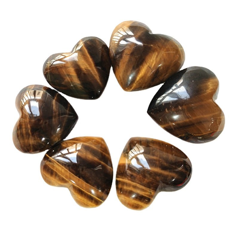 Tiger Eye Stone Hearts GEMROCKY-Carvings-