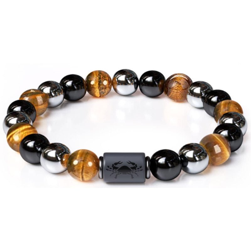 Twelve Constellations Tiger Eye Hematite Mixed Bead Bracelets GEMROCKY-Bracelets-Cancer-