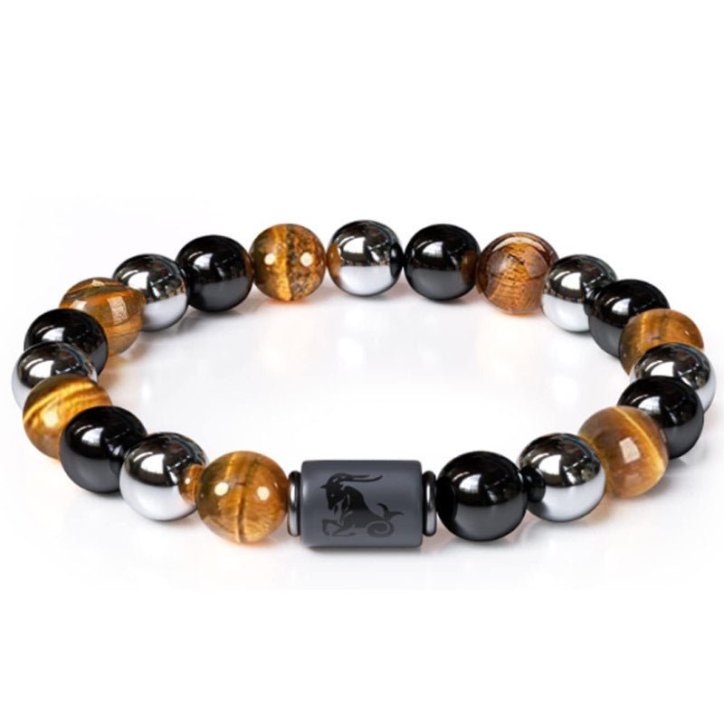 Twelve Constellations Tiger Eye Hematite Mixed Bead Bracelets GEMROCKY-Bracelets-Capricorn-