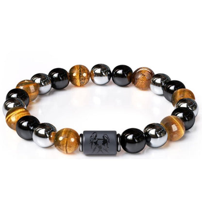 Twelve Constellations Tiger Eye Hematite Mixed Bead Bracelets GEMROCKY-Bracelets-Gemini-