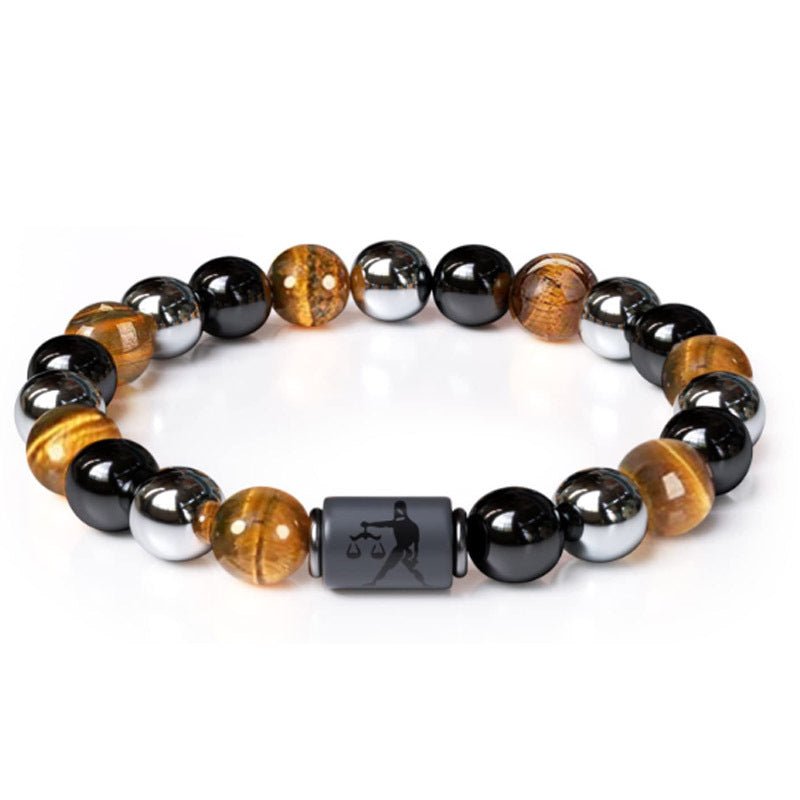 Twelve Constellations Tiger Eye Hematite Mixed Bead Bracelets GEMROCKY-Bracelets-Libra-