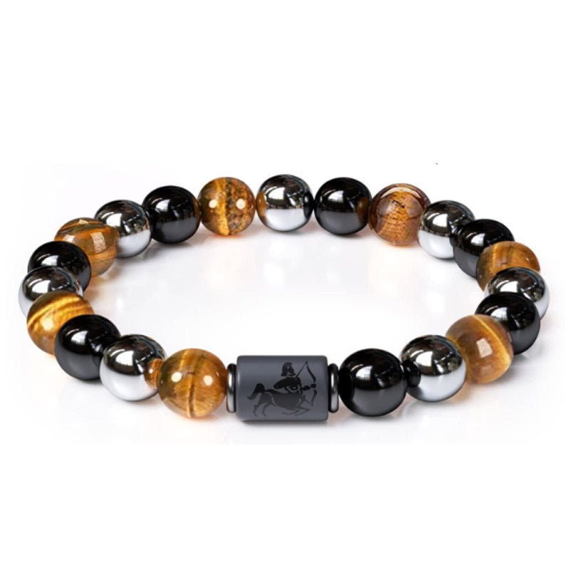 Twelve Constellations Tiger Eye Hematite Mixed Bead Bracelets GEMROCKY-Bracelets-Sagittarius-