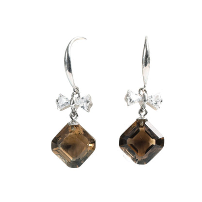 Uruguay Amethyst Crystal Drop Eardrop Earrings GEMROCKY-Jewelry-Smoky Square-