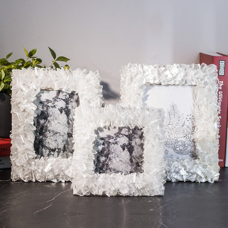 Vertical Bar Gravel Selenite Photo Frame Home Ornaments GEMROCKY-Decoration-