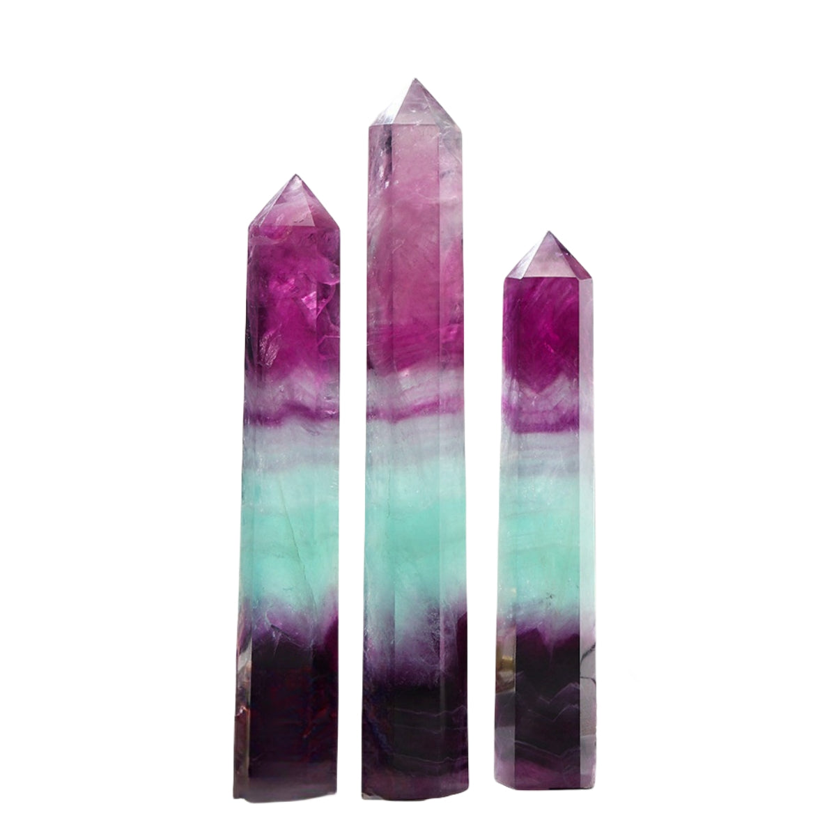 Watermelon Fluorite Long Point Wands GEMROCKY-Point Wands-