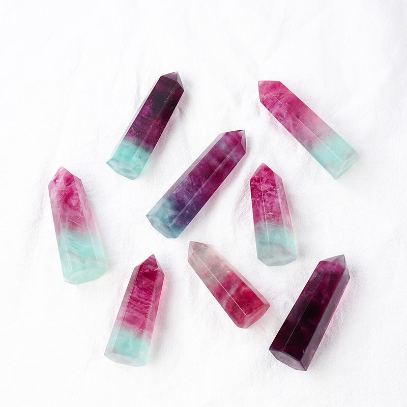 Watermelon Fluorite Long Point Wands GEMROCKY-Point Wands-