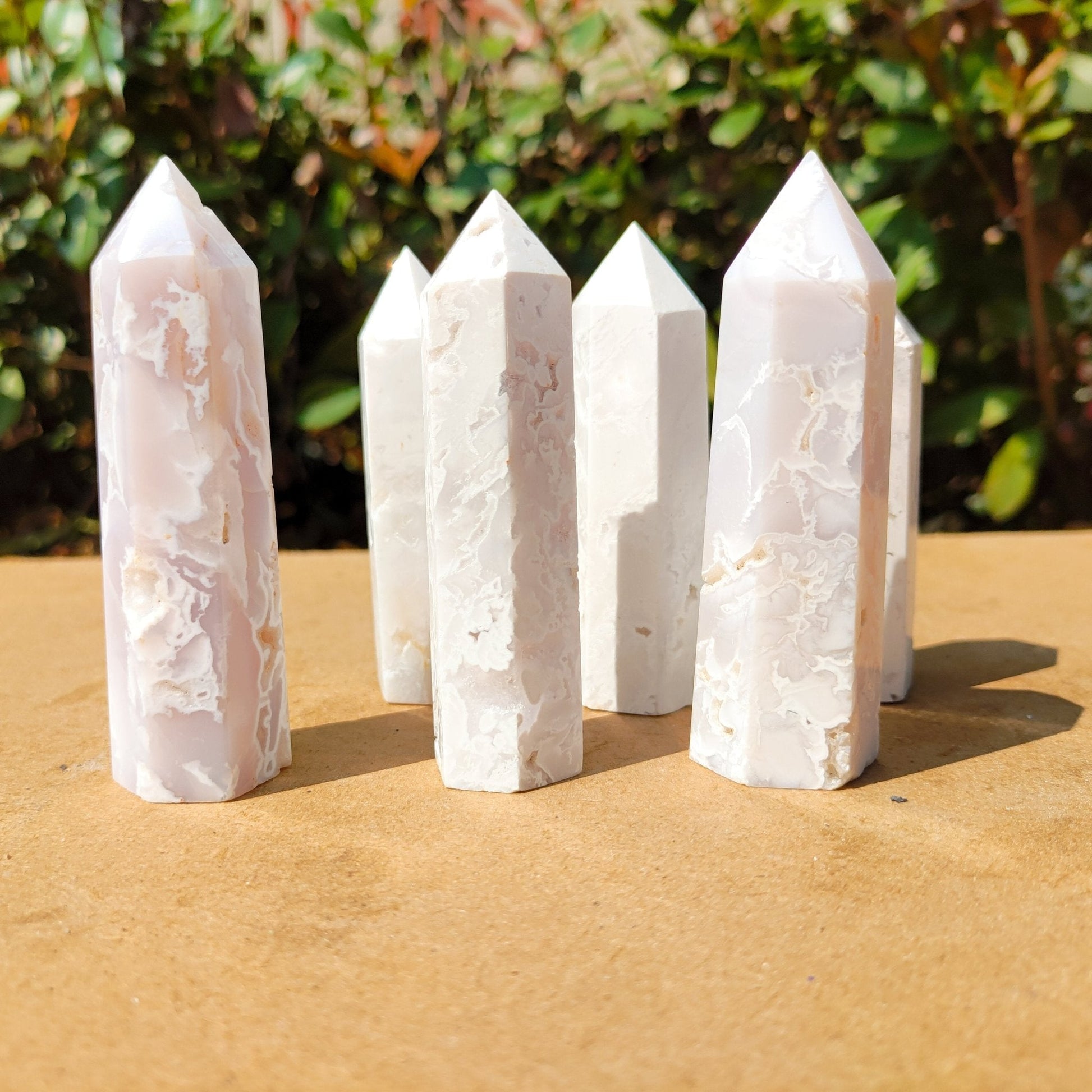 White Druzy Agate Point Wands GEMROCKY-Point Wands-