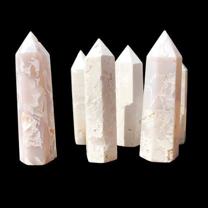 White Druzy Agate Point Wands GEMROCKY-Point Wands-