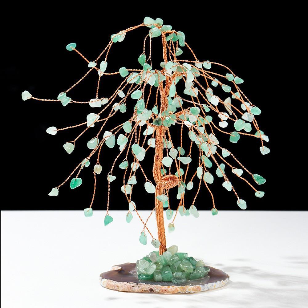 Willow Tree Agate Slice Chips Gem Trees GEMROCKY-Decoration-Green Aventurine-