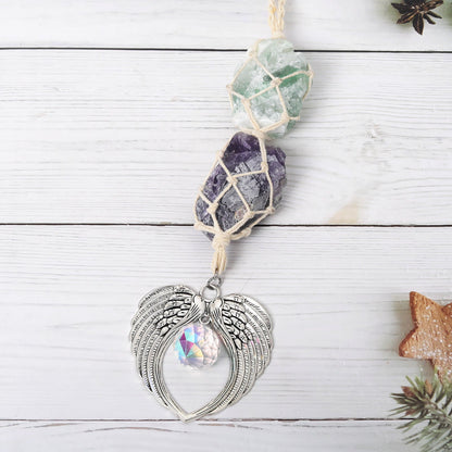 Wire Rough Crystal Wrapping Suncatcher Ornaments GEMROCKY-Decoration-1-