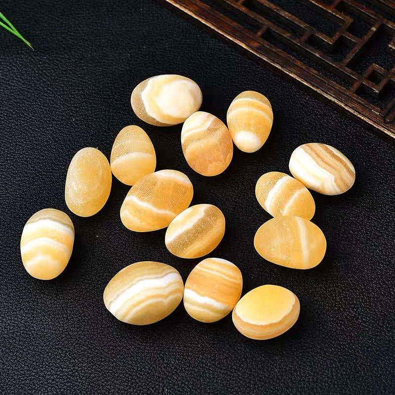 Yellow Calcite Tumble Stones GEMROCKY-Tumbles-