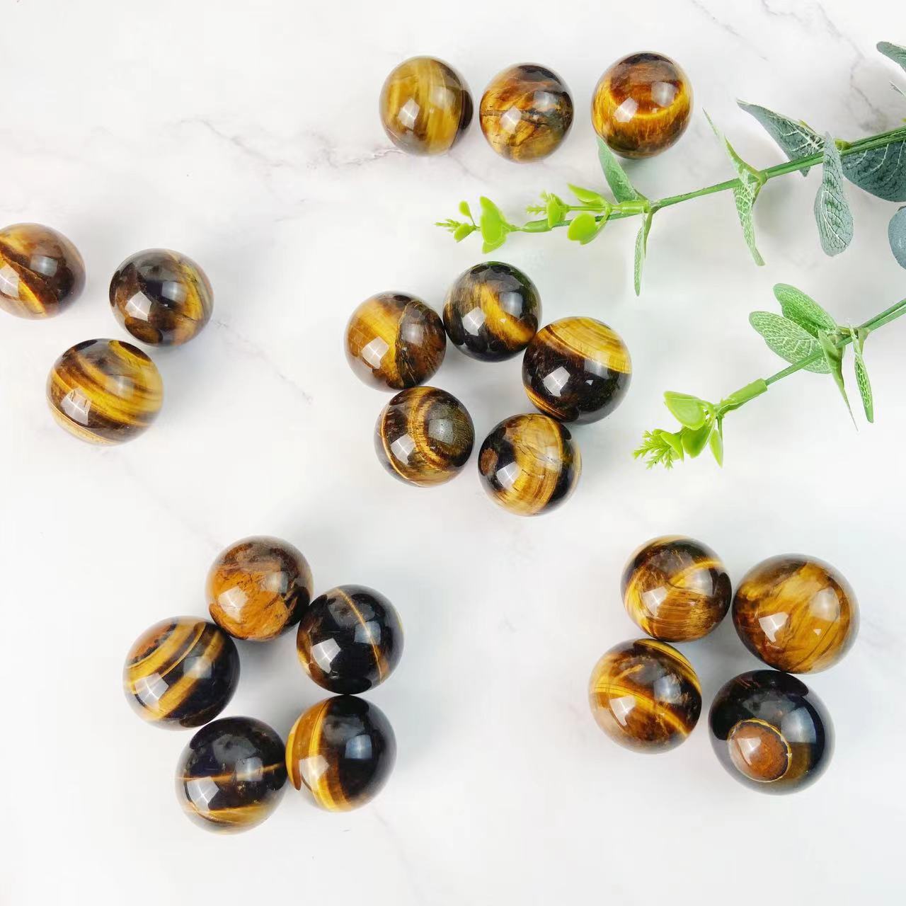 Yellow Tiger Eye Stone Mini Spheres GEMROCKY-Spheres-