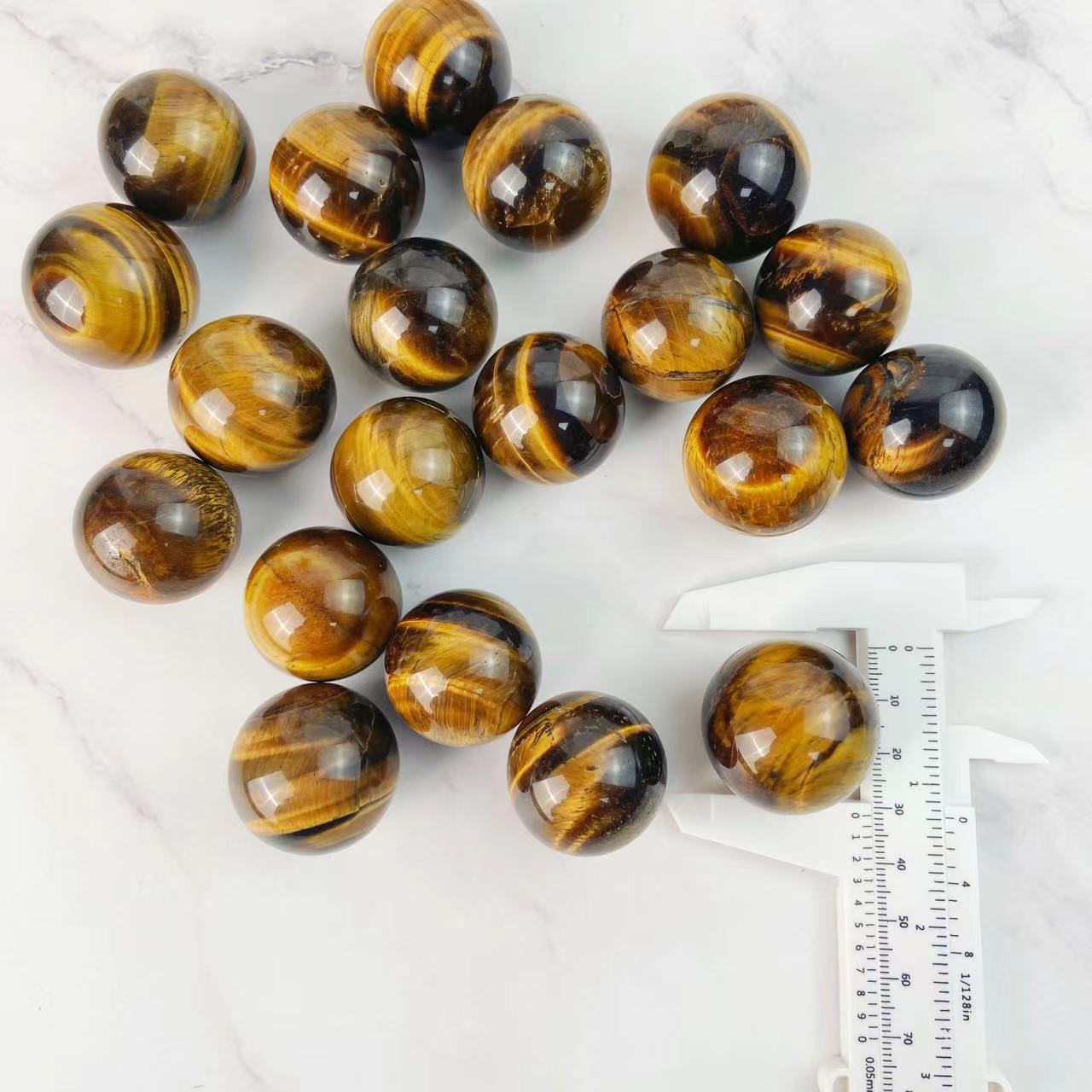 Yellow Tiger Eye Stone Mini Spheres GEMROCKY-Spheres-