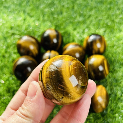 Yellow Tiger Eye Stone Spheres GEMROCKY-Spheres-