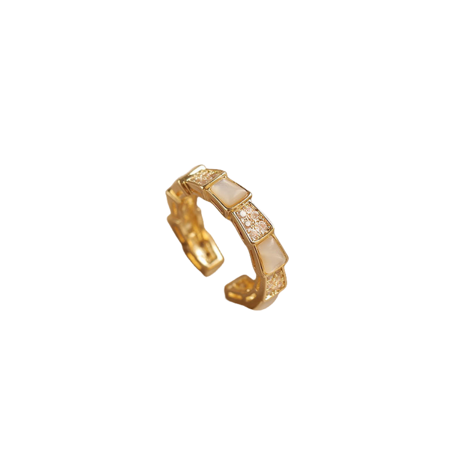 Zircon Stone Bamboo Style Open Rings GEMROCKY-Jewelry-