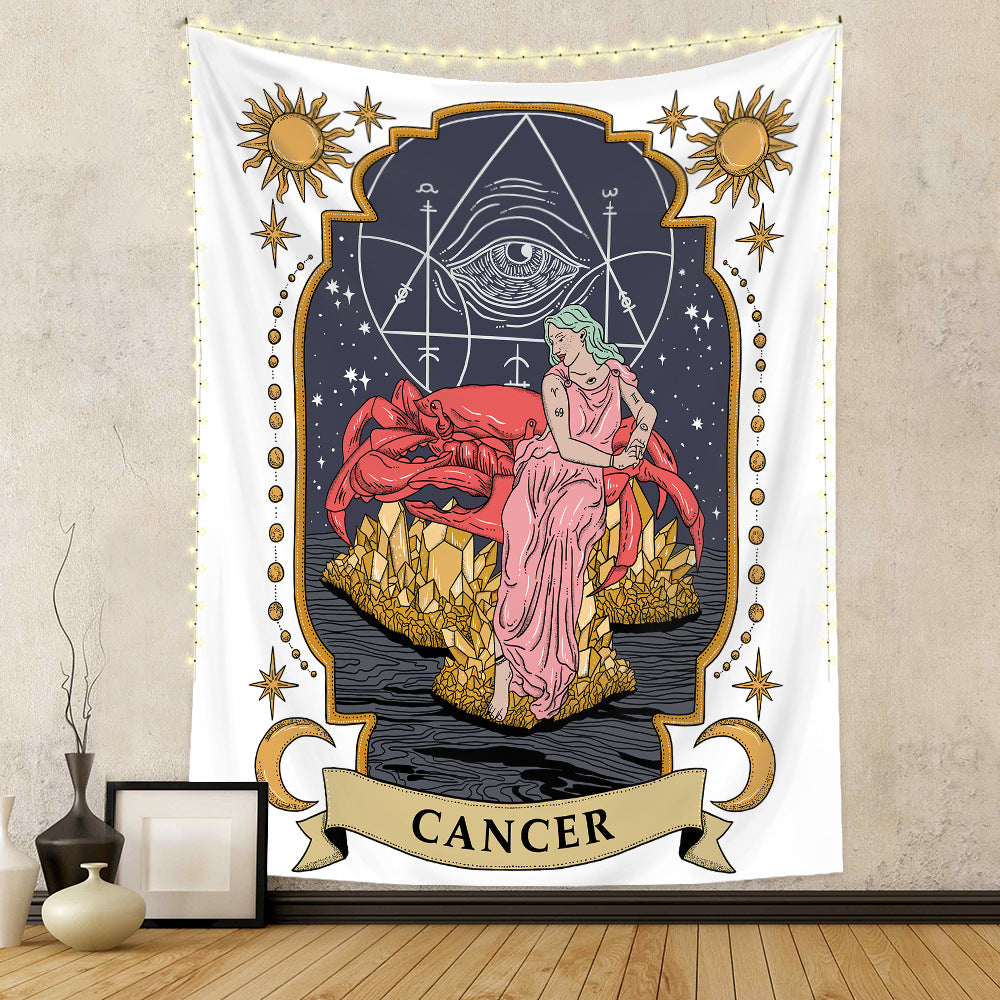 Zodiac Constellations Bohemian Style Tapestry GEMROCKY-Decoration-73*95cm-Cancer-