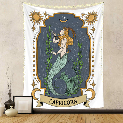 Zodiac Constellations Bohemian Style Tapestry GEMROCKY-Decoration-73*95cm-Capricorn-