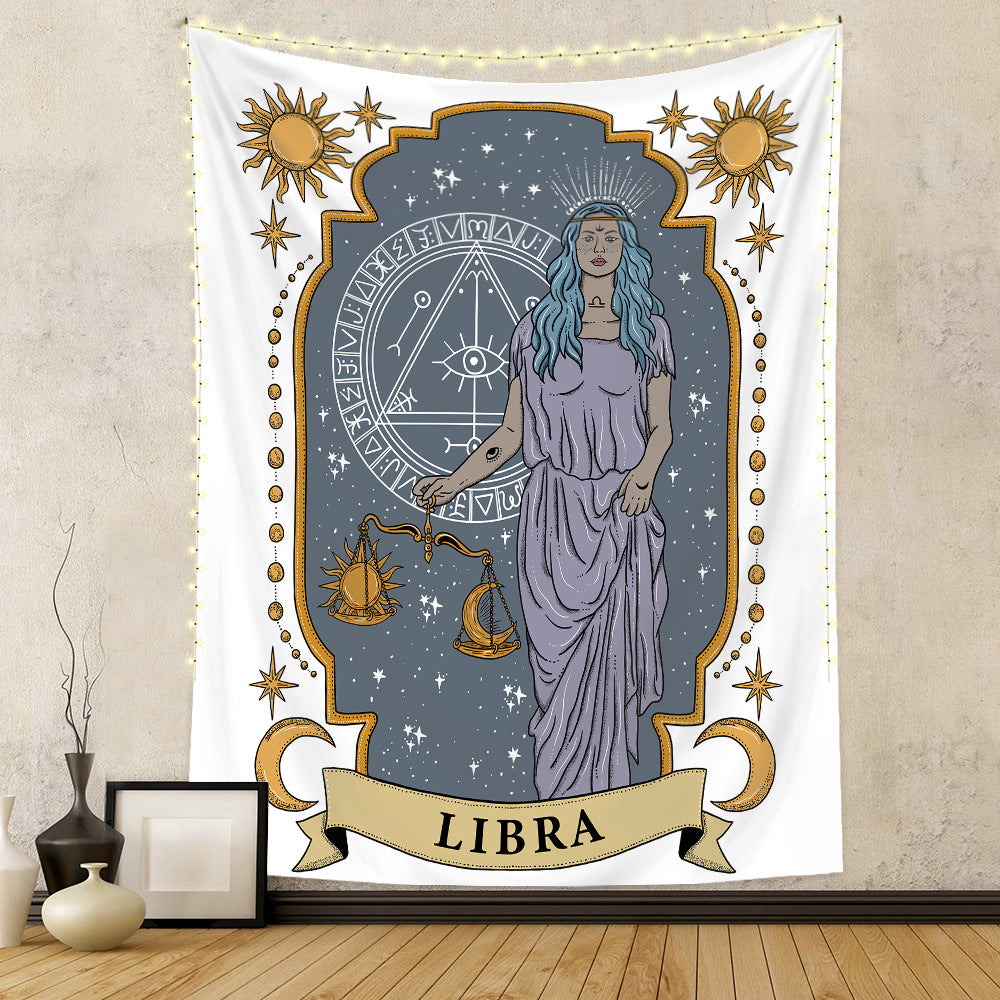 Zodiac Constellations Bohemian Style Tapestry GEMROCKY-Decoration-73*95cm-Libra-