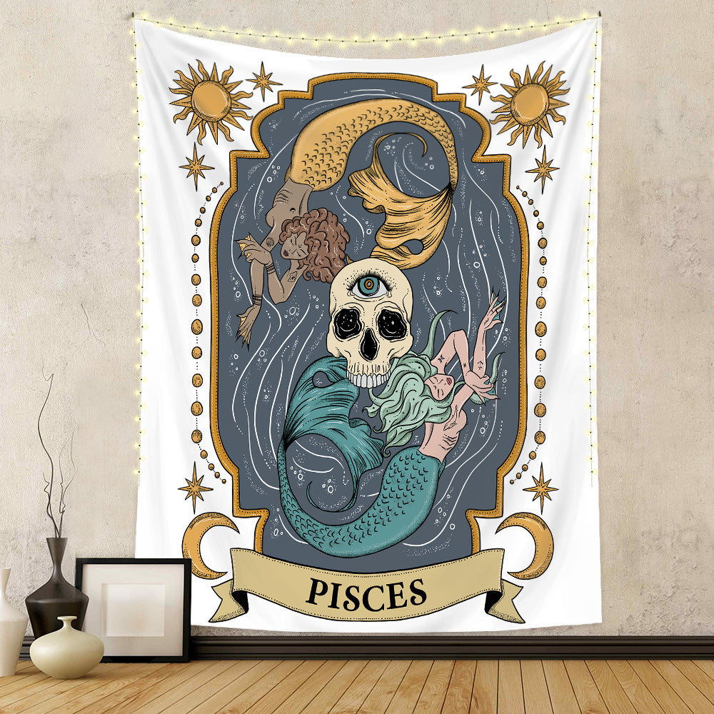 Zodiac Constellations Bohemian Style Tapestry GEMROCKY-Decoration-73*95cm-Pisces-