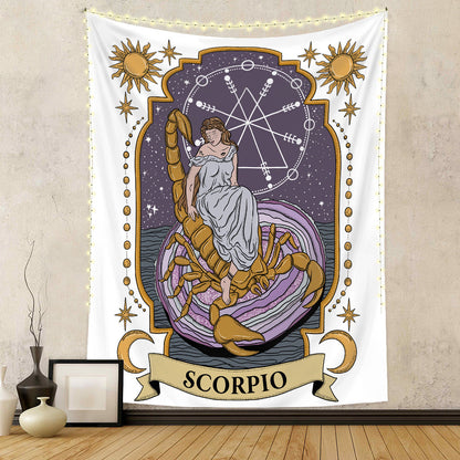 Zodiac Constellations Bohemian Style Tapestry GEMROCKY-Decoration-73*95cm-Scorpio-