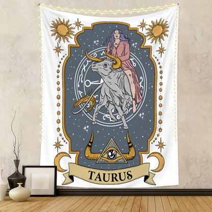 Zodiac Constellations Bohemian Style Tapestry GEMROCKY-Decoration-73*95cm-Taurus-