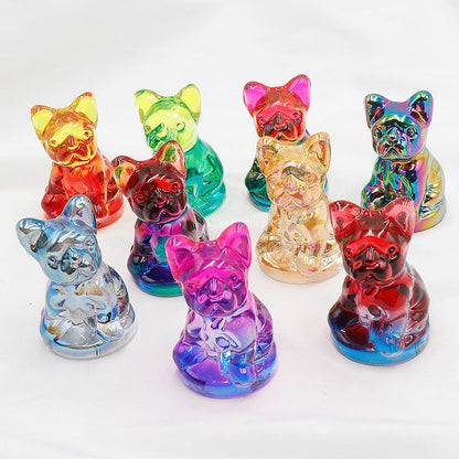 Aura Glass Colorful 5cm French Bulldog Animal Carvings GEMROCKY-1-