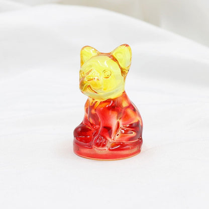 Aura Glass Colorful 5cm French Bulldog Animal Carvings GEMROCKY-2-