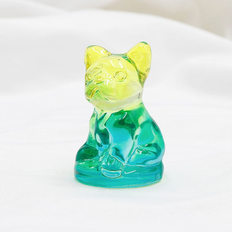 Aura Glass Colorful 5cm French Bulldog Animal Carvings GEMROCKY-4-