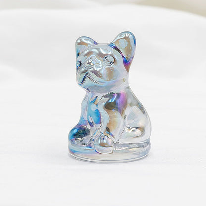 Aura Glass Colorful 5cm French Bulldog Animal Carvings GEMROCKY-9-