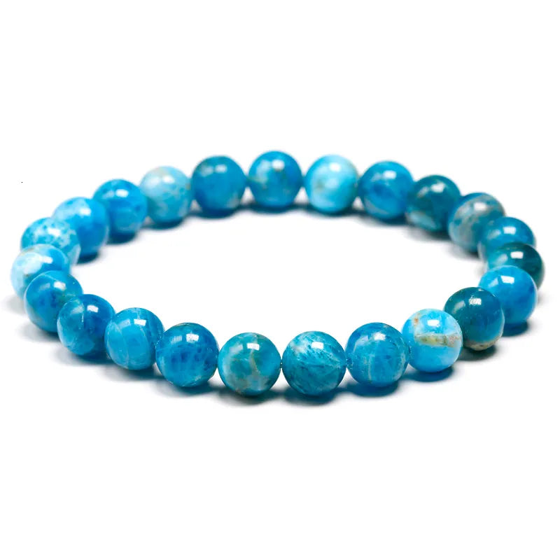 8mm Blue Apatite Bead Bracelets GEMROCKY-