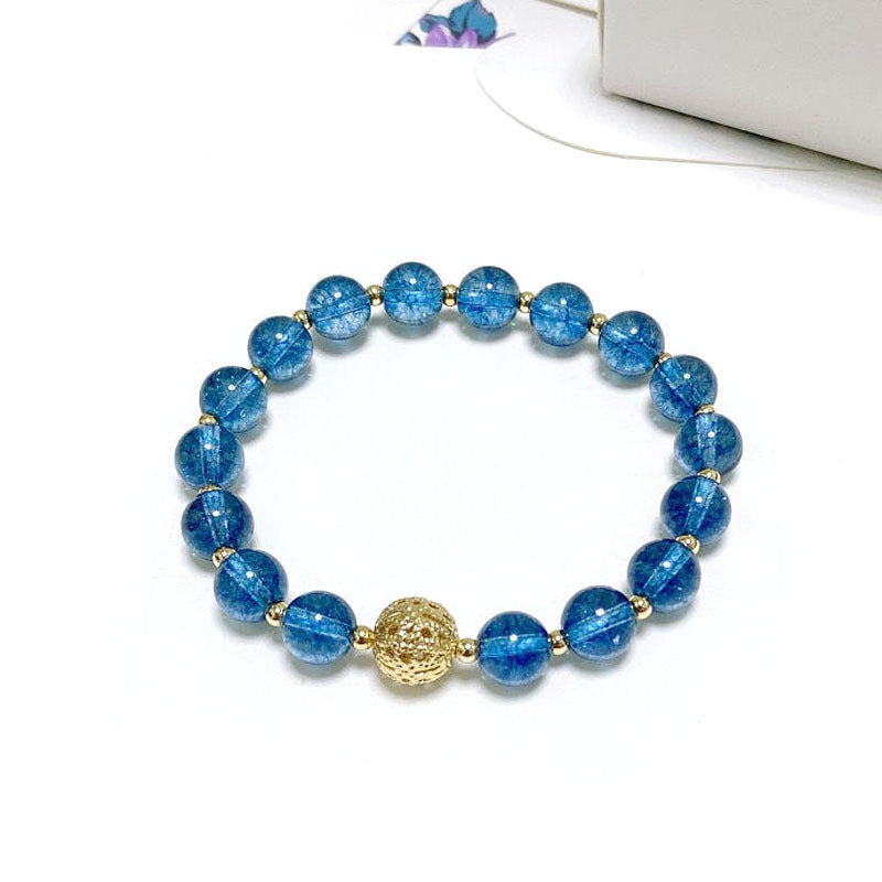 Blue Crack Quartz Hollow Ball 8mm Bead Bracelets GEMROCKY-Jewelry-GEMROCKY