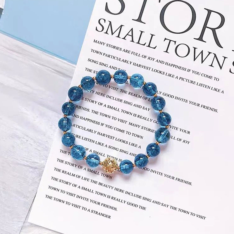 Blue Crack Quartz Hollow Ball 8mm Bead Bracelets GEMROCKY-Jewelry-GEMROCKY