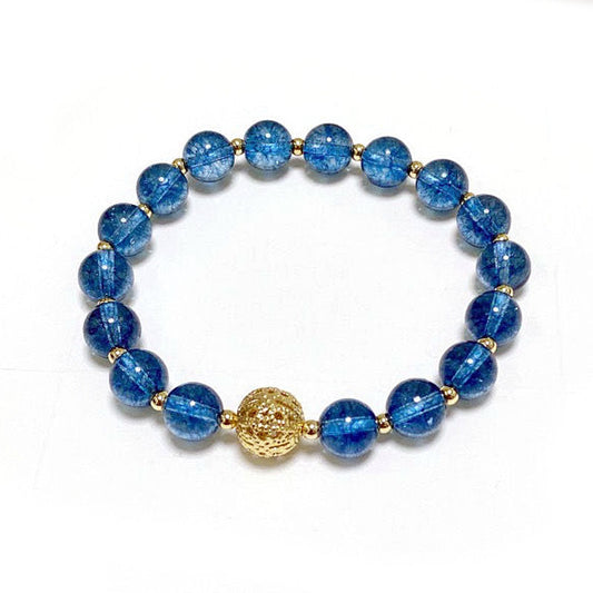 Blue Crack Quartz Hollow Ball 8mm Bead Bracelets GEMROCKY-Jewelry-GEMROCKY