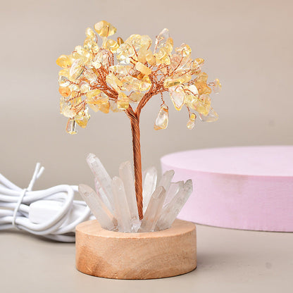 Clear Cluster Gem Tree LED Light Home Ornaments GEMROCKY-Decoration-Citrine-GEMROCKY