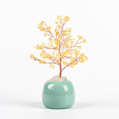 Colorful Ceramics Crystal Gem Chips Tree Home Ornaments GEMROCKY-Decoration-Citrine-GEMROCKY