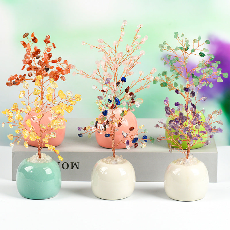 Colorful Ceramics Crystal Gem Chips Tree Home Ornaments GEMROCKY-Decoration-GEMROCKY