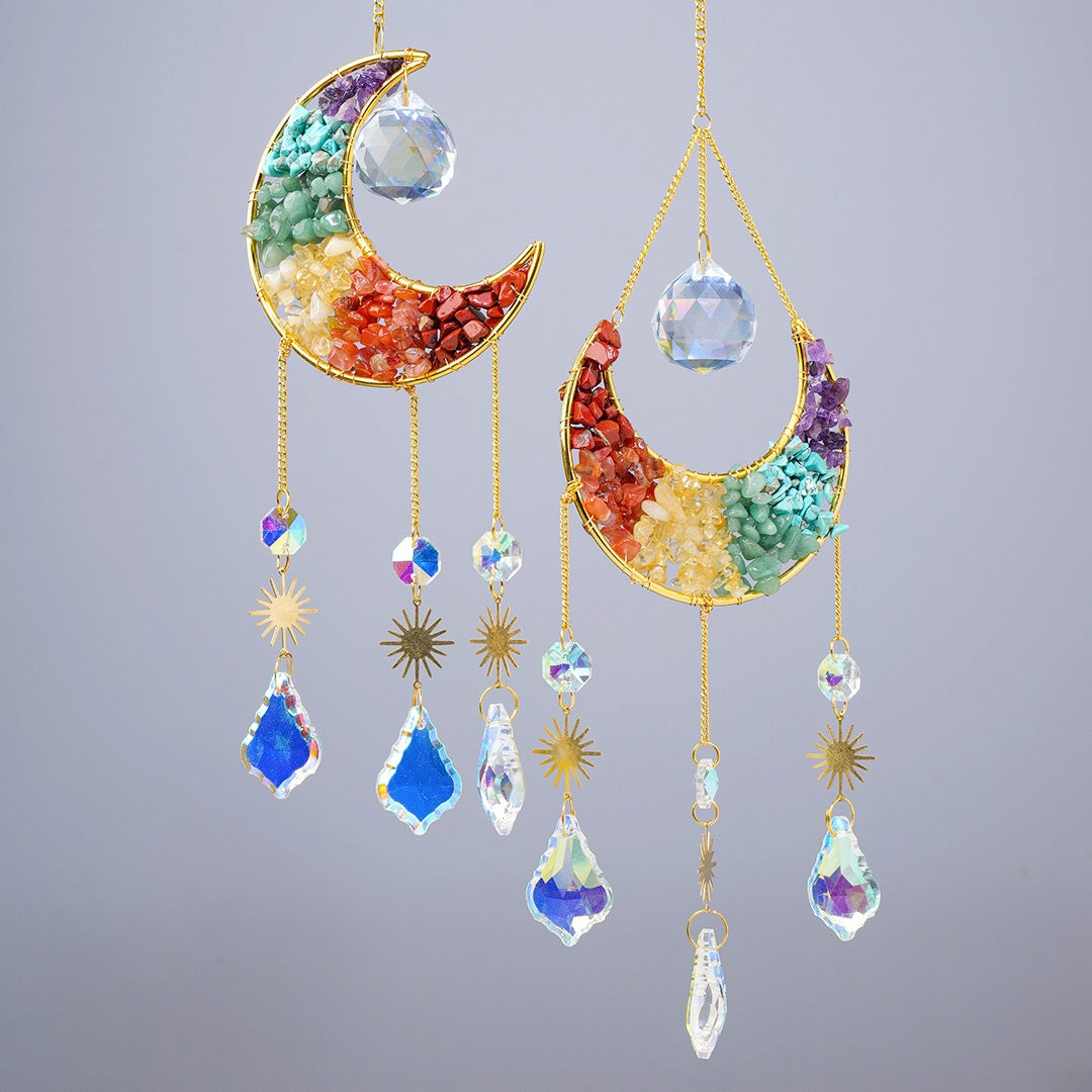 Colorful Crystal Chips Sun Suncatcher Ornaments GEMROCKY-Decoration-Style1-GEMROCKY