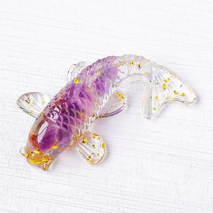 Crystal Chip Resin Carp Fish Cute Animal Ornaments GEMROCKY-Carvings-Dream Amethyst-GEMROCKY