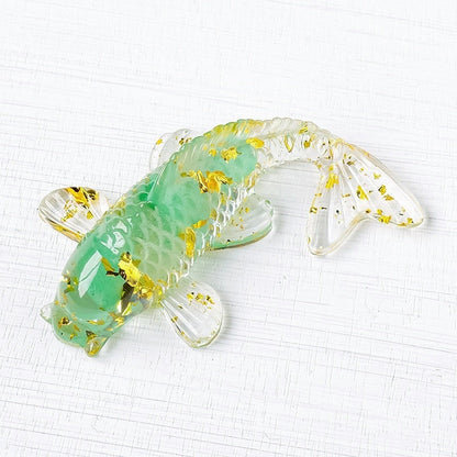 Crystal Chip Resin Carp Fish Cute Animal Ornaments GEMROCKY-Carvings-Green Aventurine-GEMROCKY