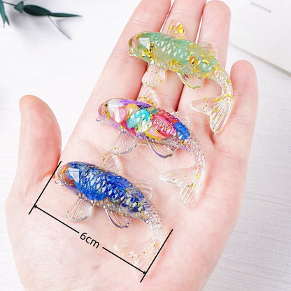 Crystal Chip Resin Carp Fish Cute Animal Ornaments GEMROCKY-Carvings-Howlite-GEMROCKY