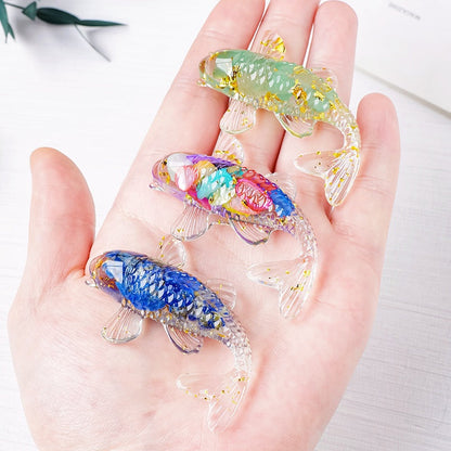 Crystal Chip Resin Carp Fish Cute Animal Ornaments GEMROCKY-Carvings-Howlite-GEMROCKY