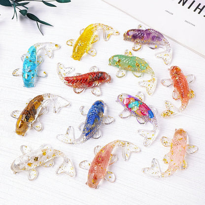 Crystal Chip Resin Carp Fish Cute Animal Ornaments GEMROCKY-Carvings-Howlite-GEMROCKY