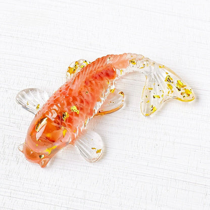 Crystal Chip Resin Carp Fish Cute Animal Ornaments GEMROCKY-Carvings-Red Agate-GEMROCKY