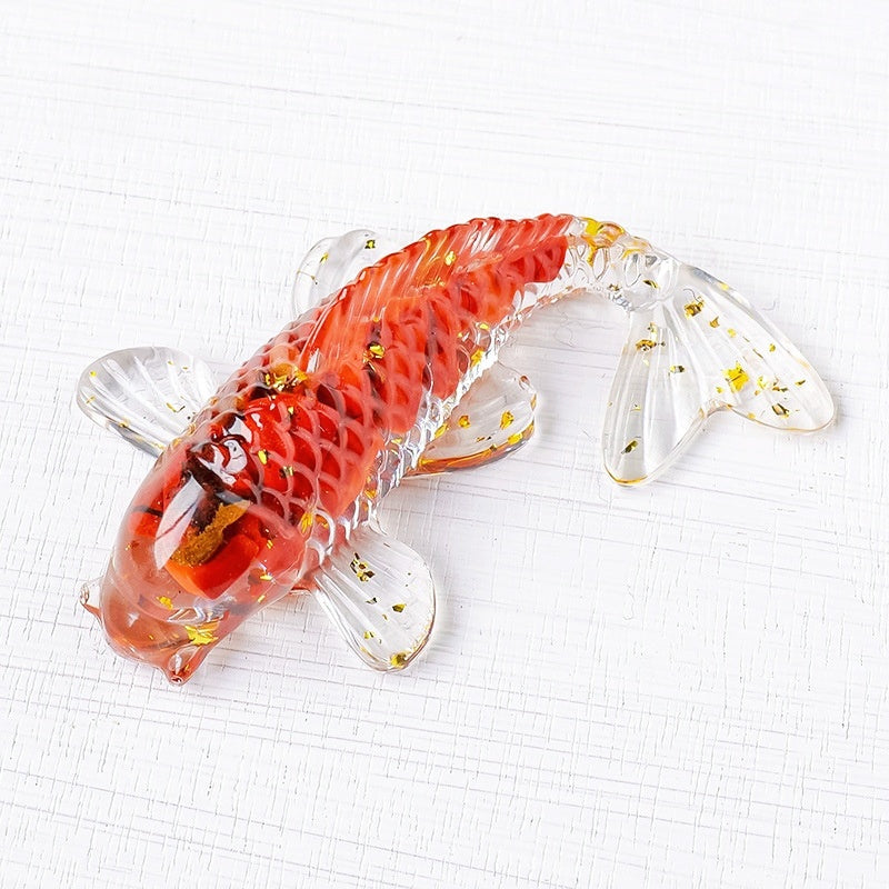 Crystal Chip Resin Carp Fish Cute Animal Ornaments GEMROCKY-Carvings-Red Jasper-GEMROCKY